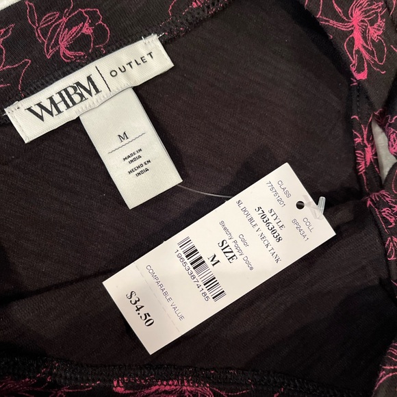 🆕 WHBM Double V-Neck Tank
Sketchy Poppy Dolce Black w/Pink flower print Size M - Picture 6 of 15